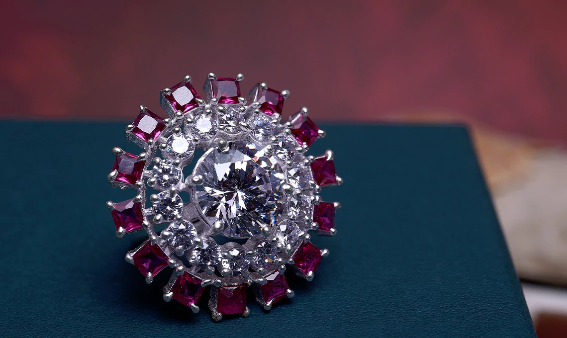Silver Stone Ring Design