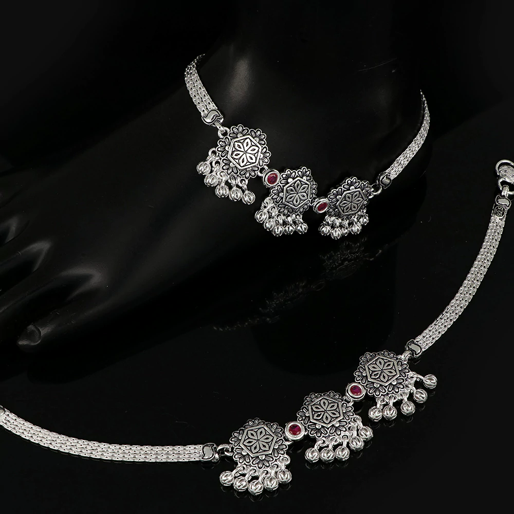 Trendy Silver Anklets Designs