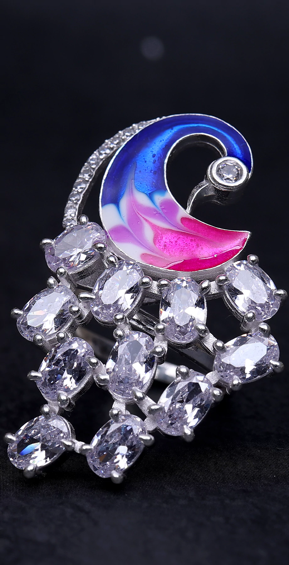 Trendy Silver Stone Ring